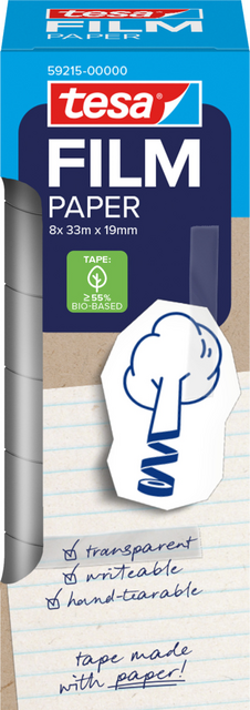 Plakband tesafilm papier 19mmx33m 8 rol Plakband tesafilm papier 19mmx33m 8 rol