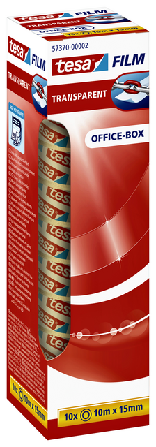 Plakband tesafilm® 10mx15mm transparant 10 rollen,