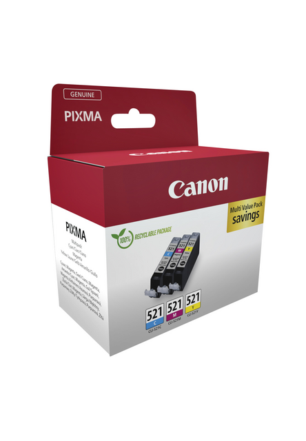 Inktcartridge Canon CLI-521 3 kleuren Inktcartridge Canon CLI-521 3 kleuren