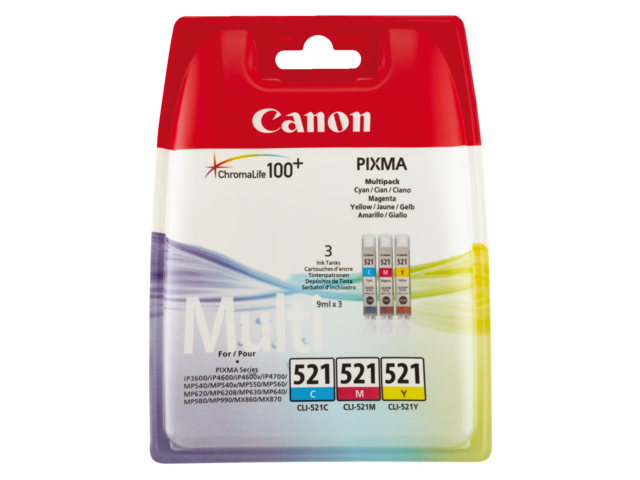 1700288 inkcartridge canon cli-521 3 kleuren