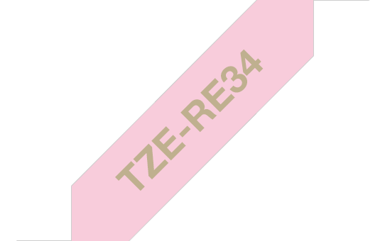 TZE-RE34 stoflint goud op roze, 12mm