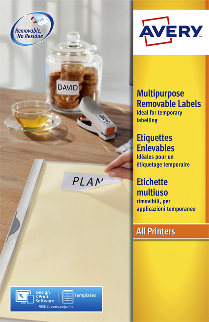 Etiket Avery L6025REV-25 63.5x46.6mm wit 450 etiketten Etiket Avery L6025REV-25 63.5x46.6mm wit 450 etiketten