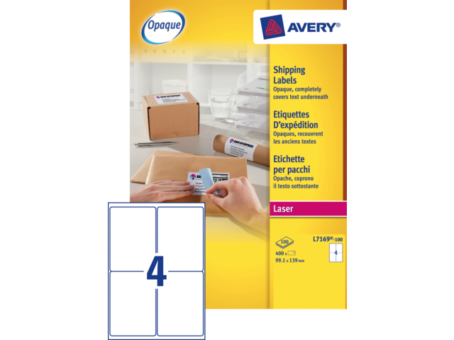L7169-100 etiket avery l7169-100 99.1x139mm 400st