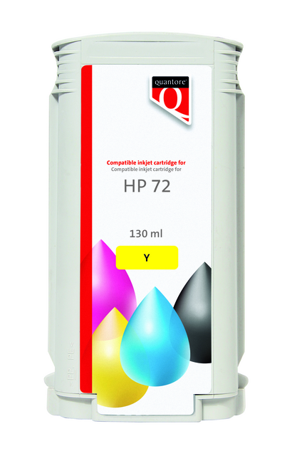 Inktcartridge Quantore alternatief tbv HP 72 C9373A geel Inktcartridge Quantore alternatief tbv HP 72 C9373A geel