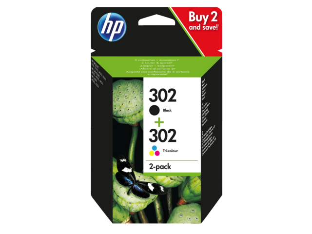 2625716 inkcartridge hp 302 x4d37ae zwart kleur