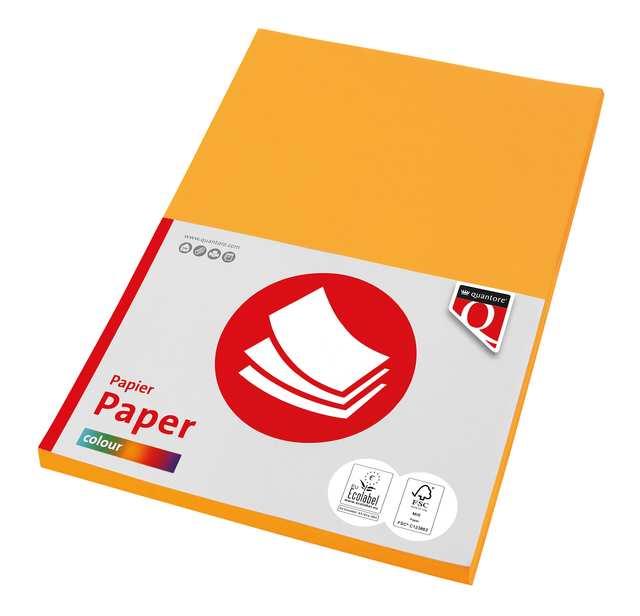 Kopieerpapier Quantore Colour A4 160gr diepgeel 50 vel Kopieerpapier Quantore Colour A4 160gr diepgeel 50 vel