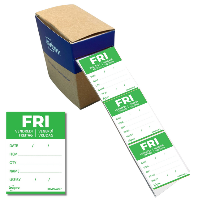 Etiket Avery HACCP vrijdag-groen 40x56mm 500st Etiket Avery HACCP vrijdag-groen 40x56mm 500st