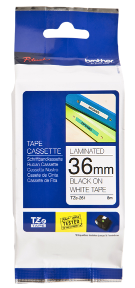 TZe-261 36mm Zwart op Wit TZe-261 36mm Zwart op Wit