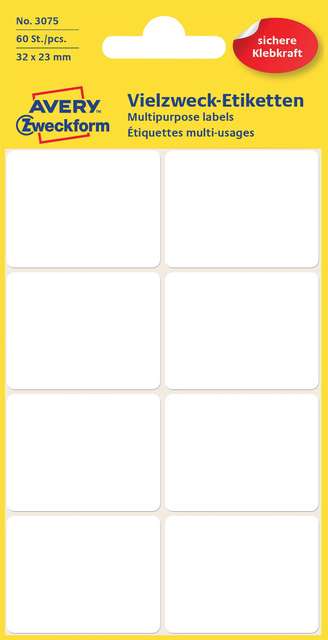 3075 etiket avery zweck 3075 32x23mm 60st