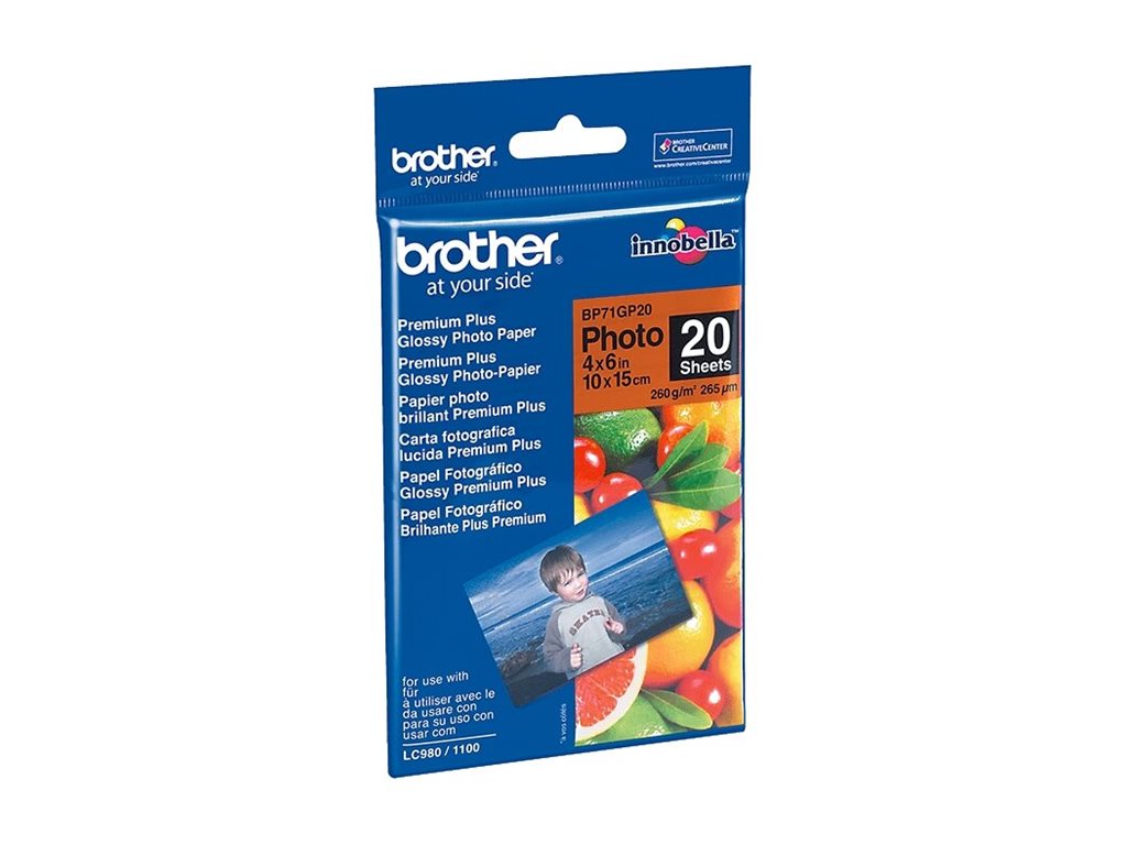 Brother BP - Glanzend - 100 x 150 mm 20 vel fotopapier Brother BP - Glanzend - 100 x 150 mm 20 vel fotopapier