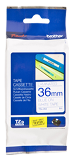 TZe-263 36mm Blauw op Wit TZe-263 36mm Blauw op Wit