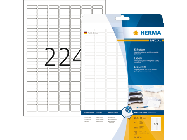 8830 etiket herma inkprint 8830 25.4x8.5mm 5600st