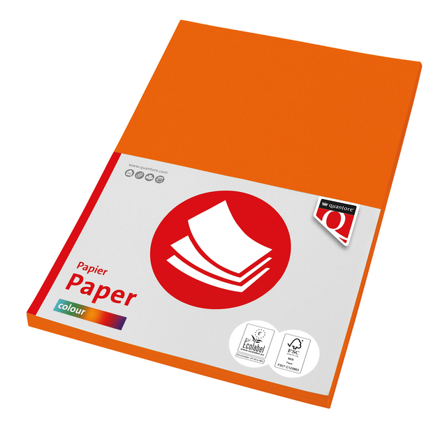 Kopieerpapier Quantore Colour A4 160gr oranje 50 vel Kopieerpapier Quantore Colour A4 160gr oranje 50 vel