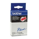 Brother TC-401 Tape Zwart op rood, 12mm.