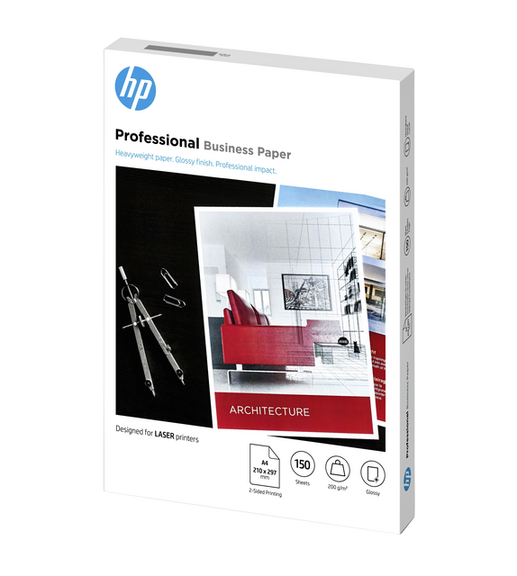 Fotopapier laser HP 7MV83A 200gr A4 glans wit 150 vel Fotopapier laser HP 7MV83A 200gr A4 glans wit 150 vel