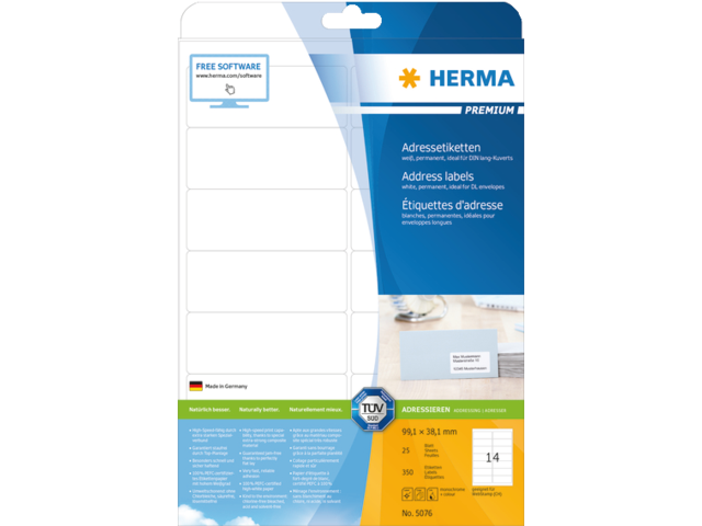 5076 etiket herma 5076 99.1x38.1mm adres a4 350st