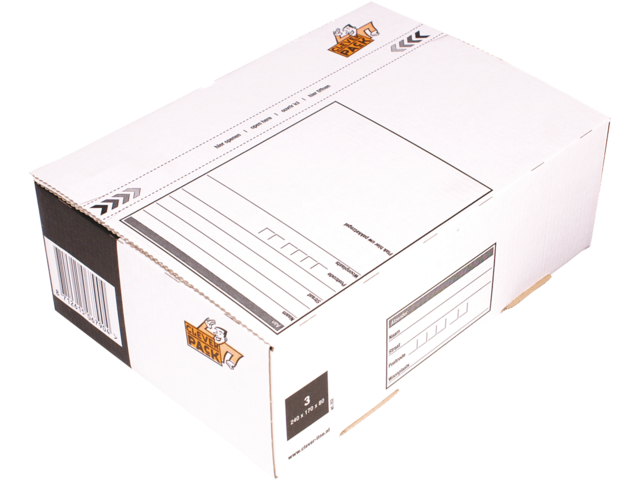 POSTPAKKETBOX 3 CLEVERPACK 240X170X80MM 25ST WIT