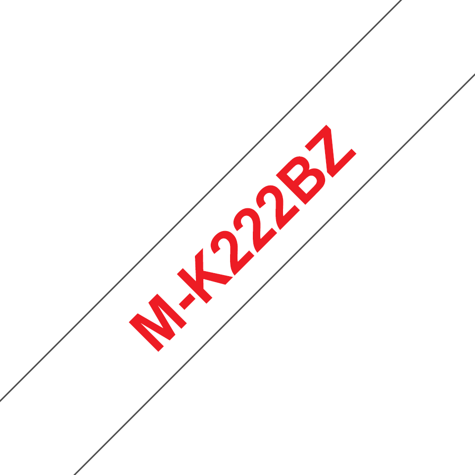 M-K222BZ 9mm rood op witte tape M-K222BZ 9mm rood op witte tape