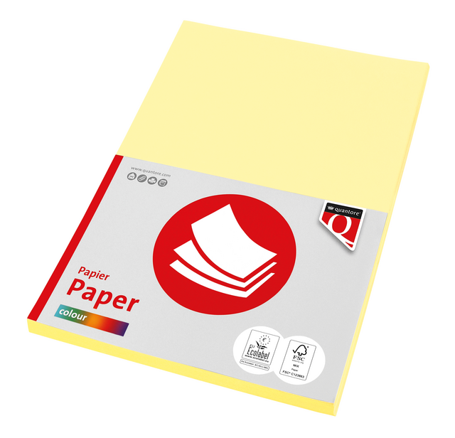 Kopieerpapier Quantore Colour A4 160gr kanariegeel 50 vel Kopieerpapier Quantore Colour A4 160gr kanariegeel 50 vel