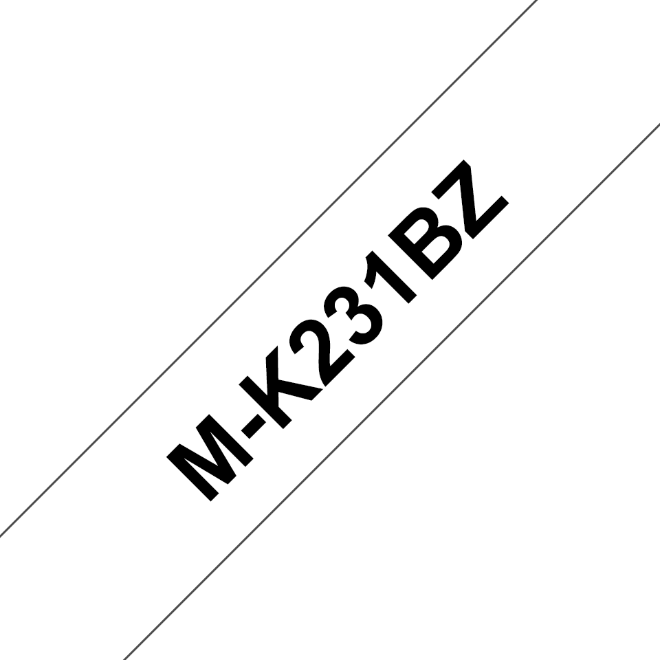 Labeltape Brother P-touch M-K231BZ ongelamineerd 12mm zwart op wit Labeltape Brother P-touch M-K231BZ ongelamineerd 12mm zwart op wit