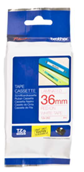 TZe-262 36mm Rood op Wit TZe-262 36mm Rood op Wit